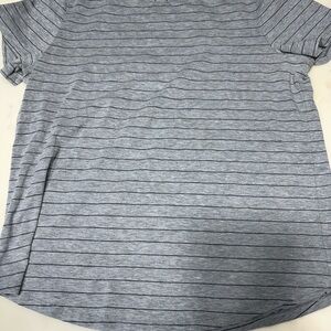 lululemon athletica Gray Striped Short Sleeve Tee